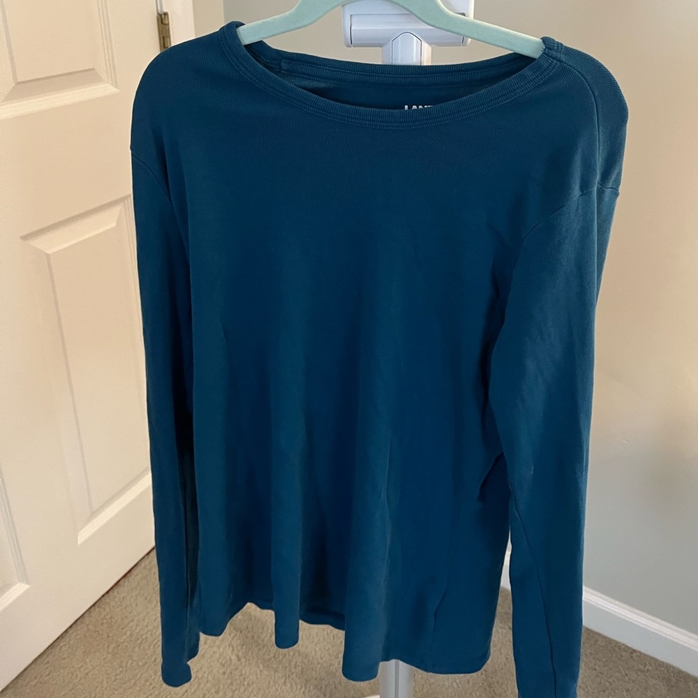 lands end blue long sleeve shirt